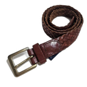 Vineyard Vines Woven Leather Belt Brown Preppy Golf Sportswear Size 32